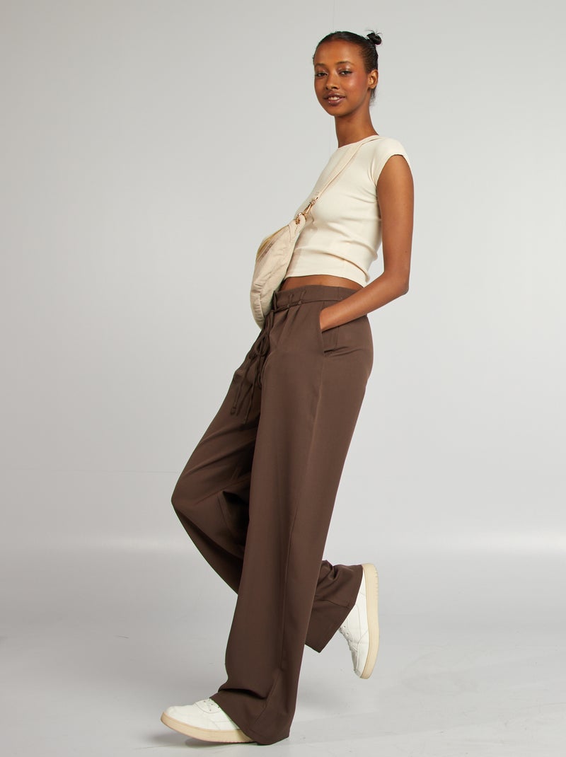 T-shirt crop top manches courtes Gris - Kiabi