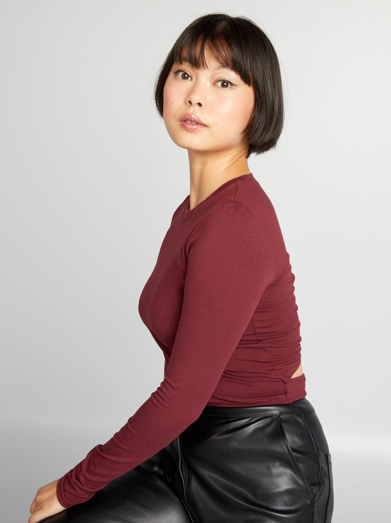 T-shirt crop top Rouge - Kiabi