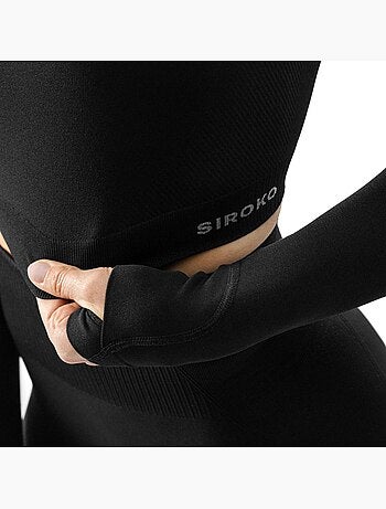 T-shirt crop top sport manches longues sans couture femme fitness femme tempo