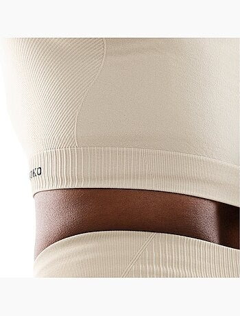 T-shirt crop top sport manches longues sans couture femme fitness femme victory