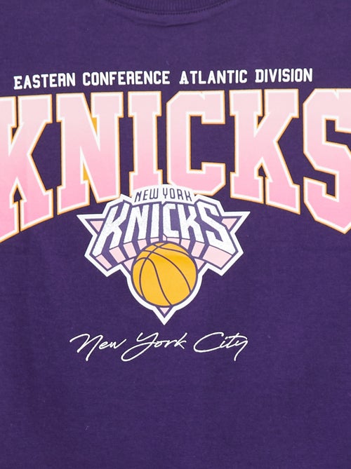 T-shirt cropped à manches courtes 'NBA' - Kiabi