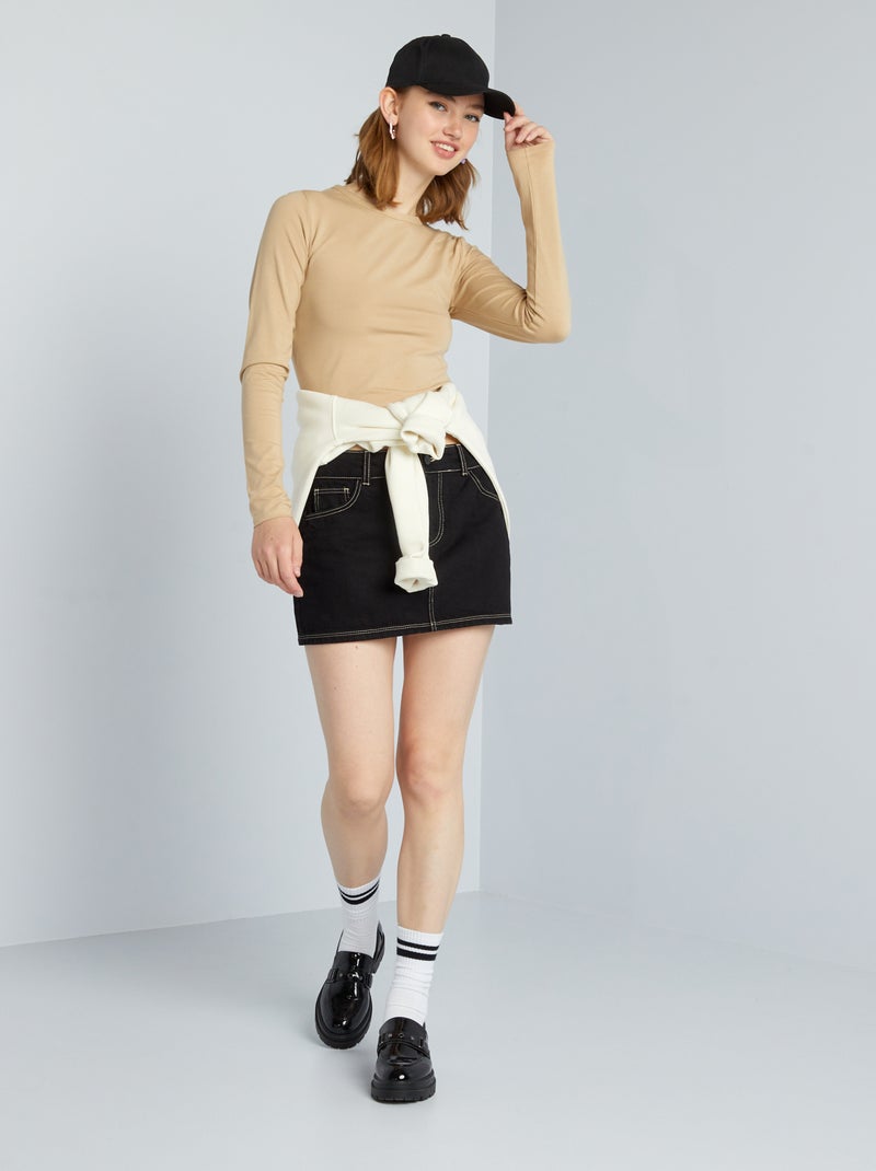 T-shirt cropped Beige - Kiabi