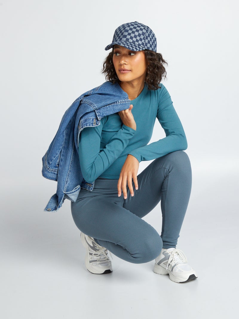 T-shirt cropped Bleu - Kiabi