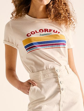 T-shirt cropped 'éco-conception' - Kiabi