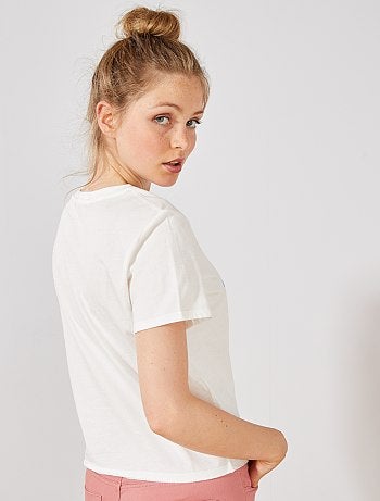 T-shirt cropped 'éco-conception' - Kiabi
