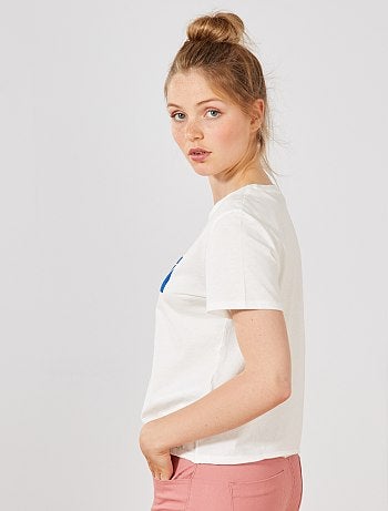 T-shirt cropped 'éco-conception' - Kiabi