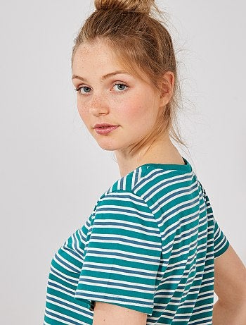 T-shirt cropped 'éco-conception' - Kiabi