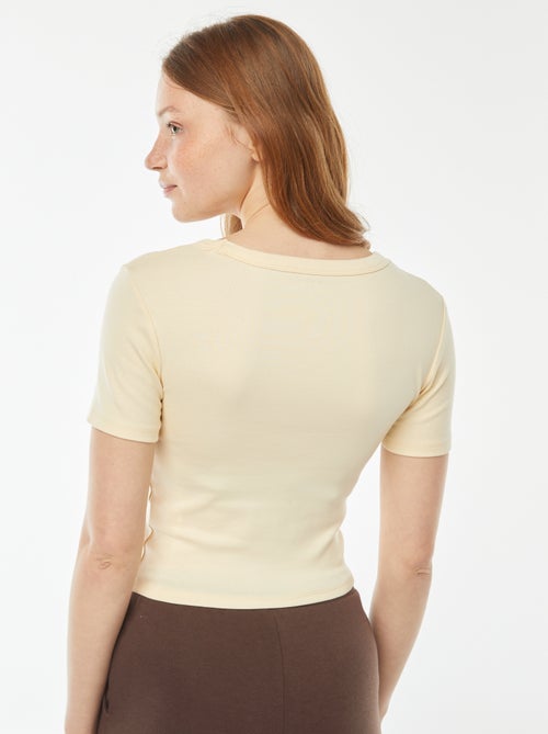 T-shirt cropped manches courtes - Kiabi