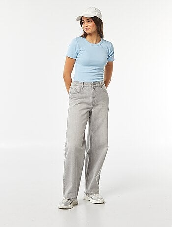 T-shirt cropped manches courtes