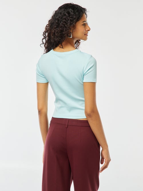 T-shirt cropped manches courtes - Kiabi