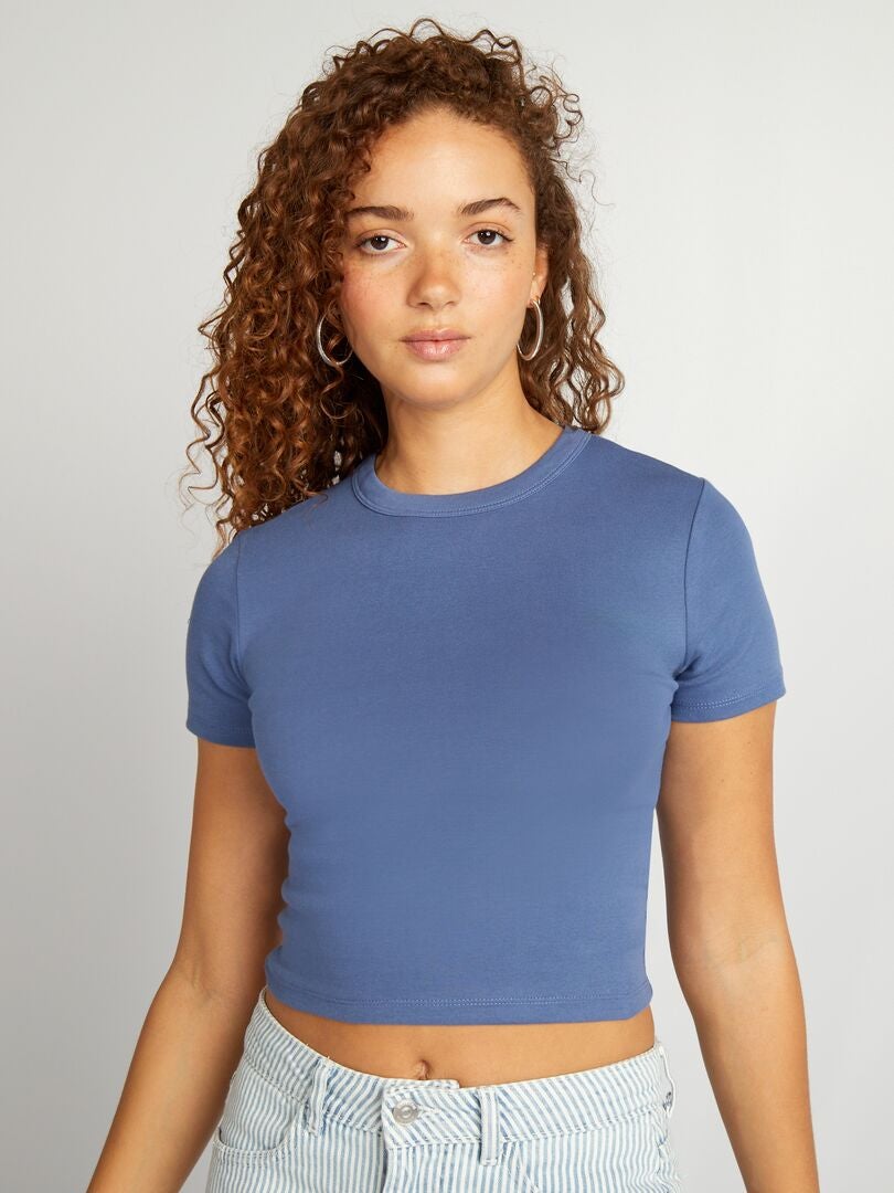 Tee-shirt Kiabi Femme Bleu – Manches Courtes, Taille L, Très Bon état