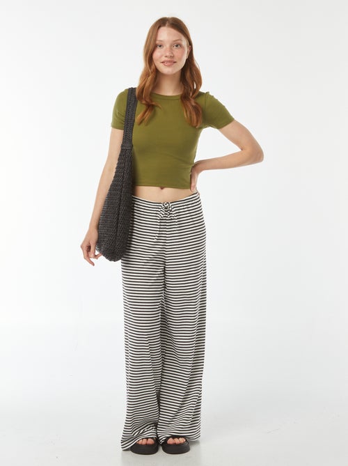 T-shirt cropped manches courtes - Kiabi