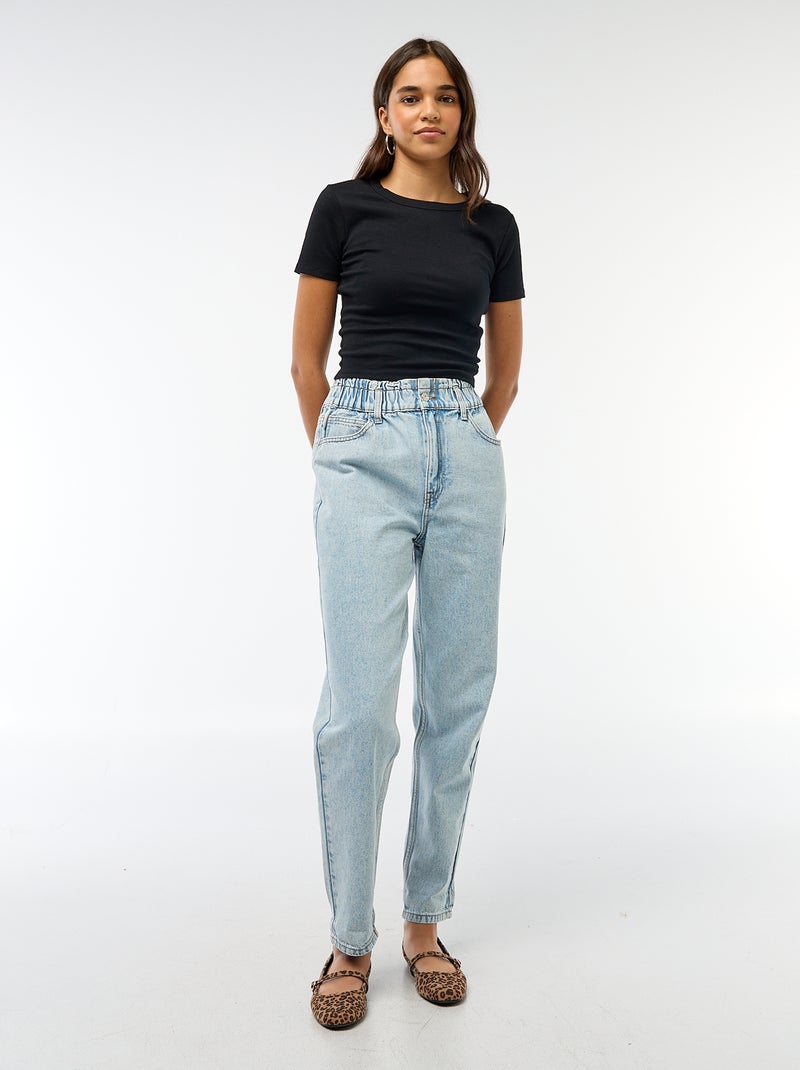 T-shirt cropped manches courtes Noir - Kiabi