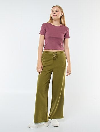 T-shirt cropped manches courtes