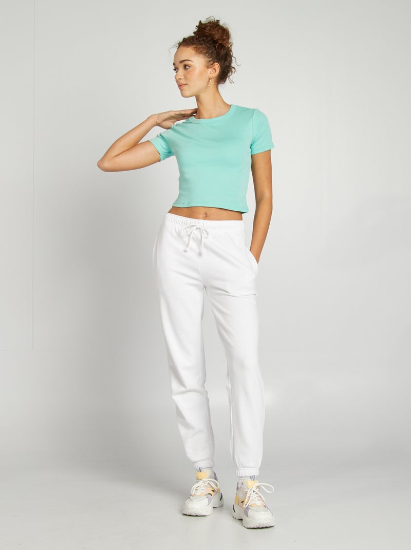 T-shirt cropped manches courtes VERT - Kiabi