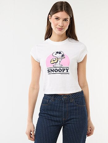 T-shirt cropped 'Snoopy' à manches courtes