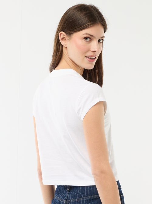 T-shirt cropped 'Snoopy' à manches courtes - Kiabi