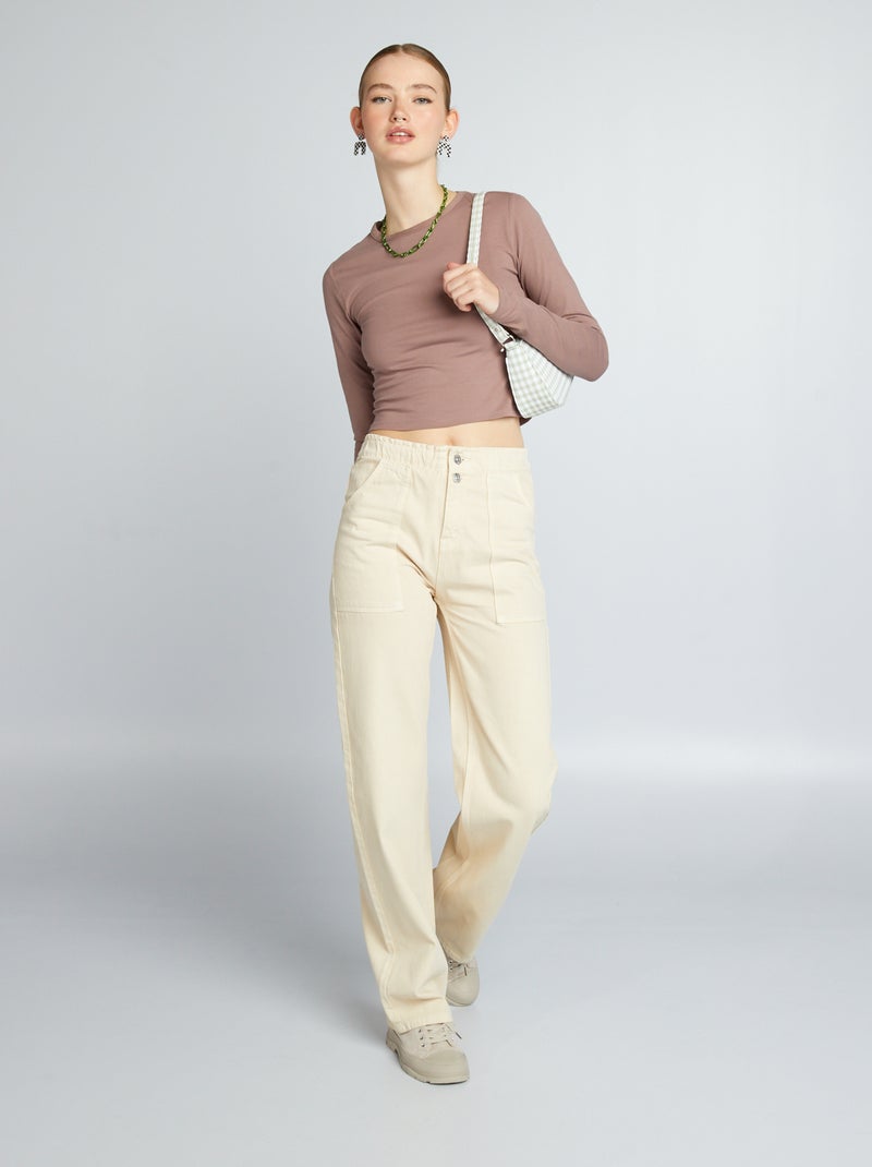 T-shirt cropped Violet - Kiabi