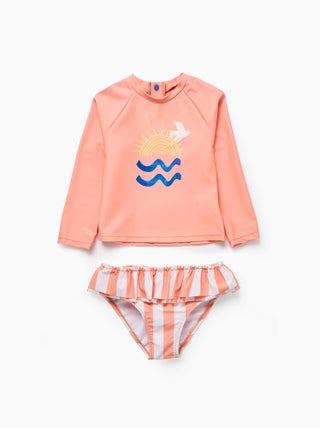 T-shirt + Culotte de Bain avec Volants UPF80