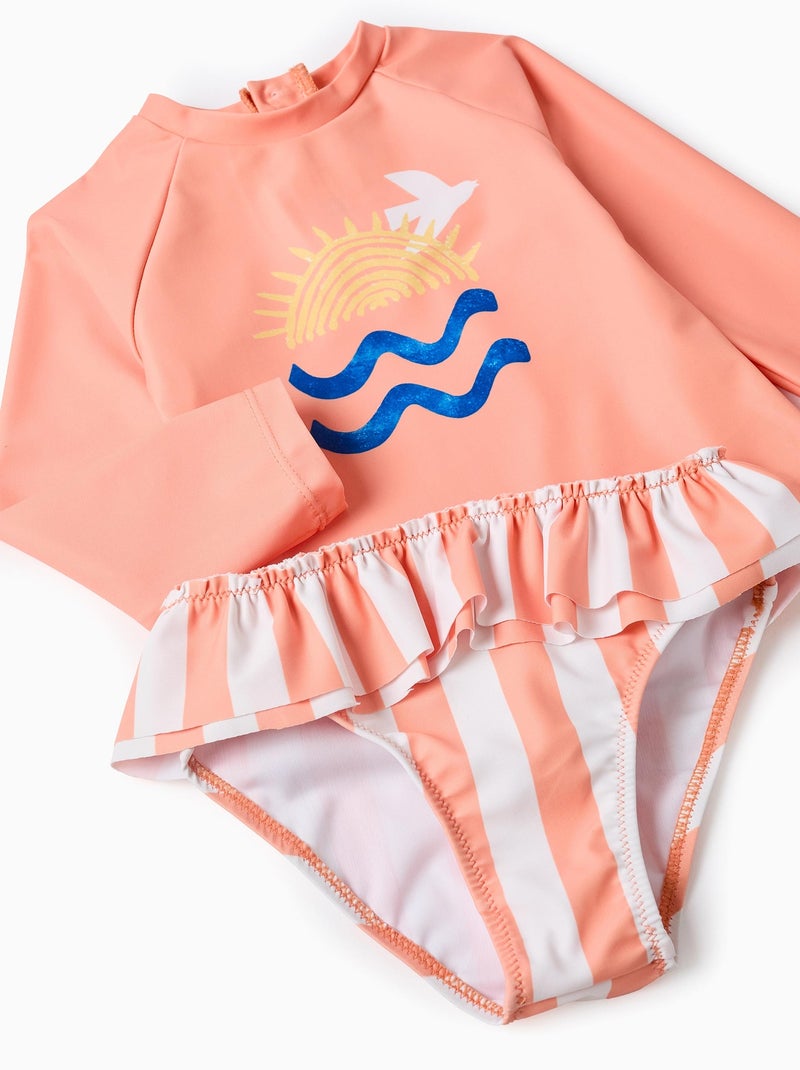 T-shirt + Culotte de Bain avec Volants UPF80 Orange - Kiabi