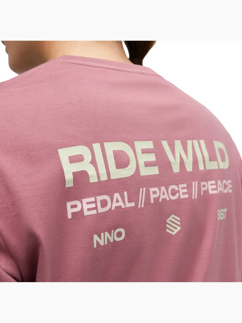T-shirt cyclisme gravel coton manches longues femme cyclisme femme rutted-w brow Marron - Kiabi