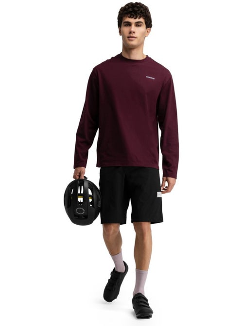 T-shirt cyclisme gravel coton manches longues homme cyclisme homme rutted burgun - Kiabi T-shirt cyclisme gravel coton manches longues homme cyclisme homme rutted burgun - Kiabi