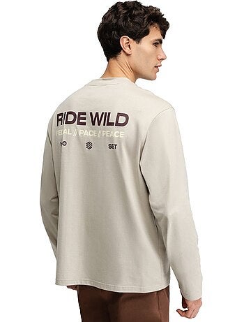 T-shirt cyclisme gravel coton manches longues homme cyclisme homme rutted