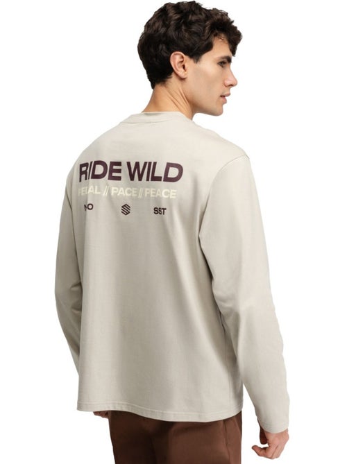 T-shirt cyclisme gravel coton manches longues homme cyclisme homme rutted - Kiabi T-shirt cyclisme gravel coton manches longues homme cyclisme homme rutted - Kiabi