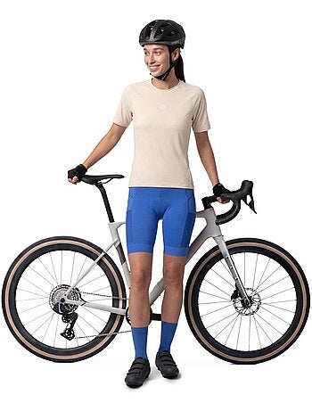 T-shirt cyclisme gravel femme femme linden-w sand