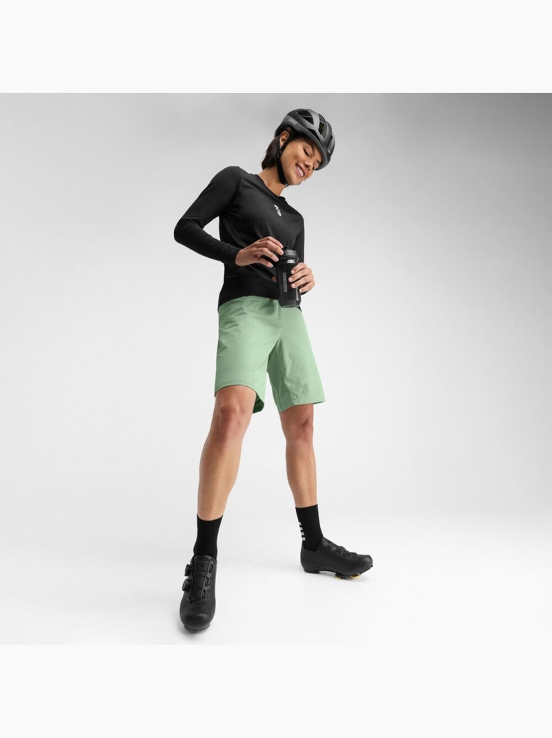 T-shirt cyclisme gravel manches longues femme cyclisme femme alder Noir - Kiabi