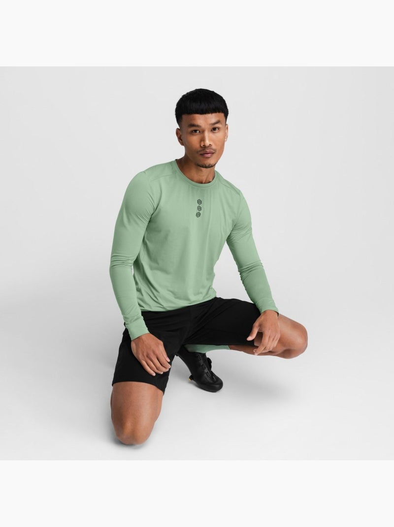T-shirt cyclisme gravel manches longues homme cyclisme homme spruce Vert - Kiabi