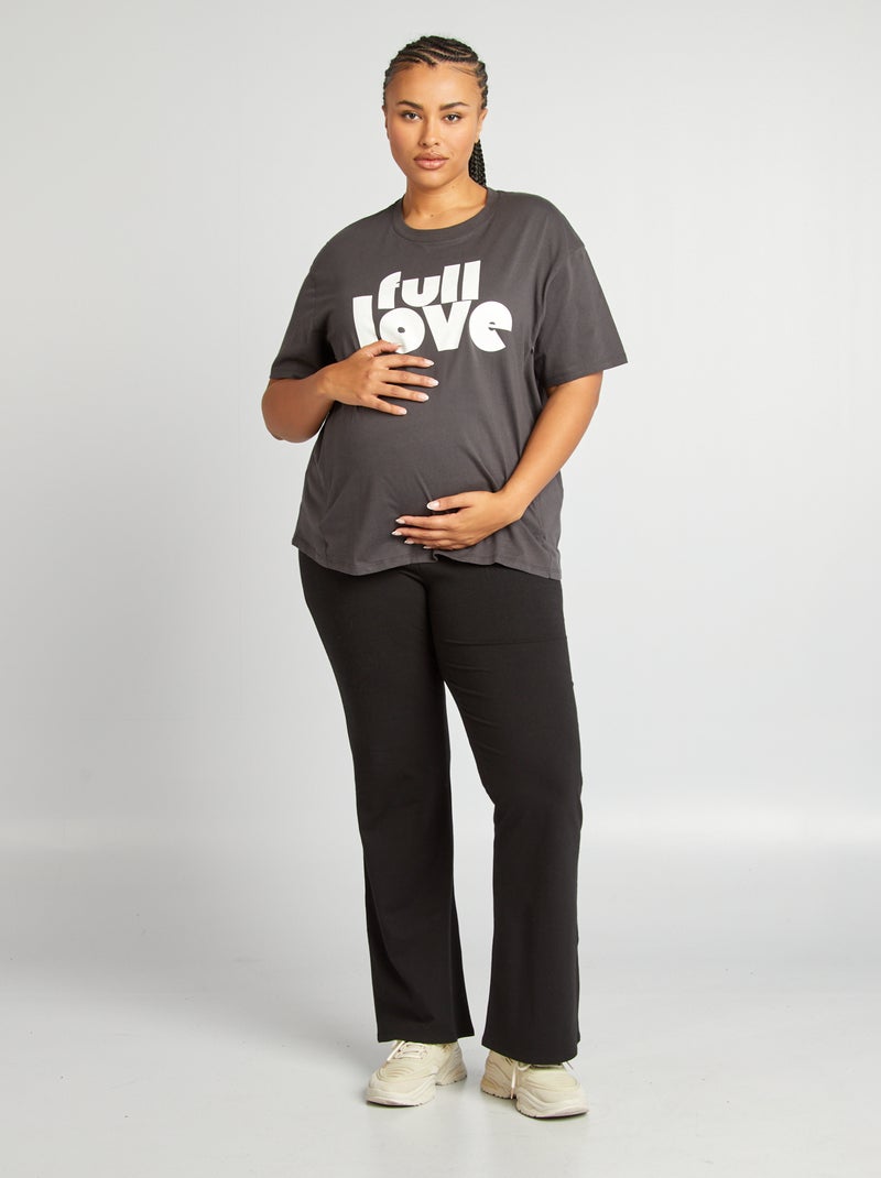 T-shirt d'allaitement à col rond Anthracite - Kiabi