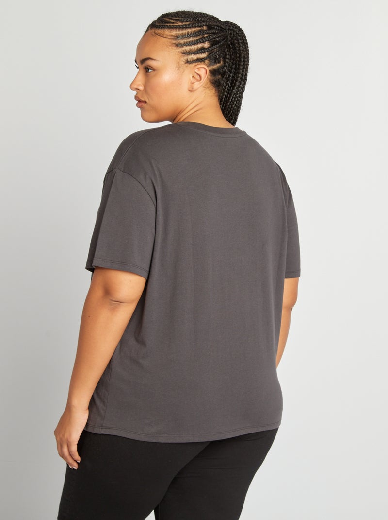 T-shirt d'allaitement à col rond Anthracite - Kiabi