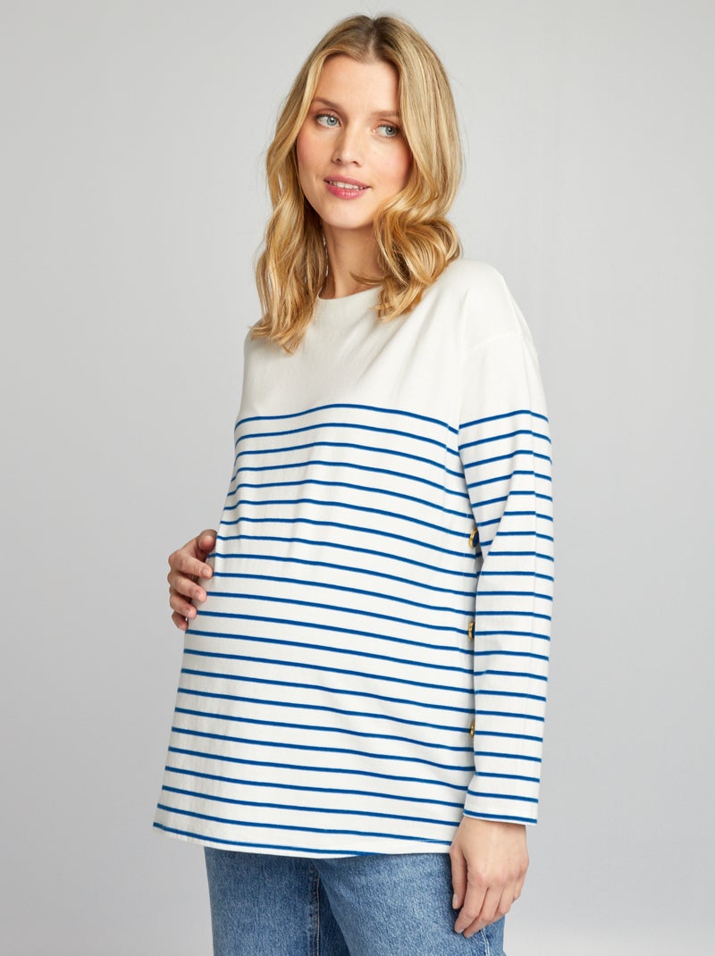 T-shirt d'allaitement à rayures Bleu /blanc - Kiabi
