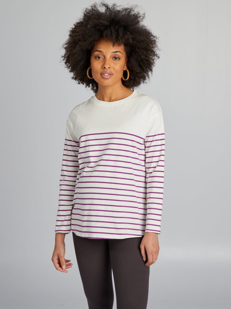 T-shirt d'allaitement à rayures Rose - Kiabi