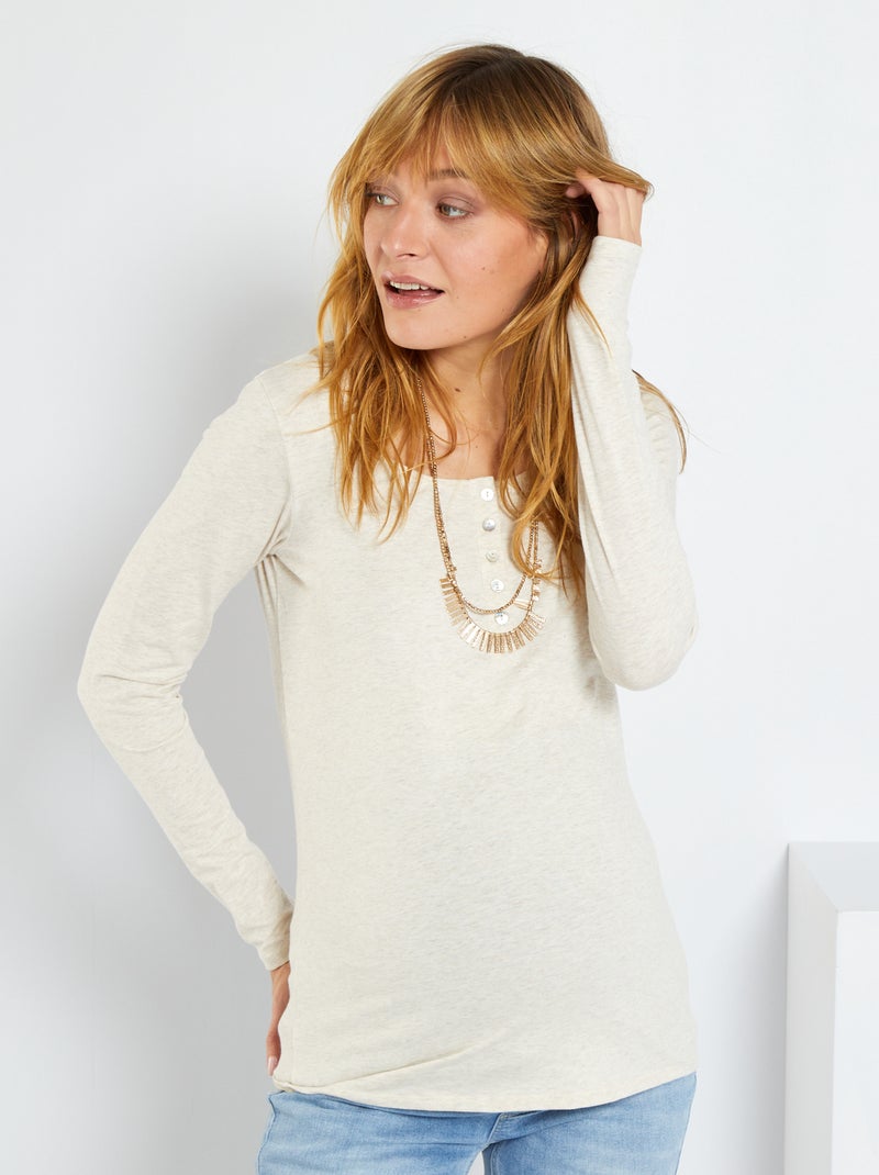 T-shirt d'allaitement beige - Kiabi