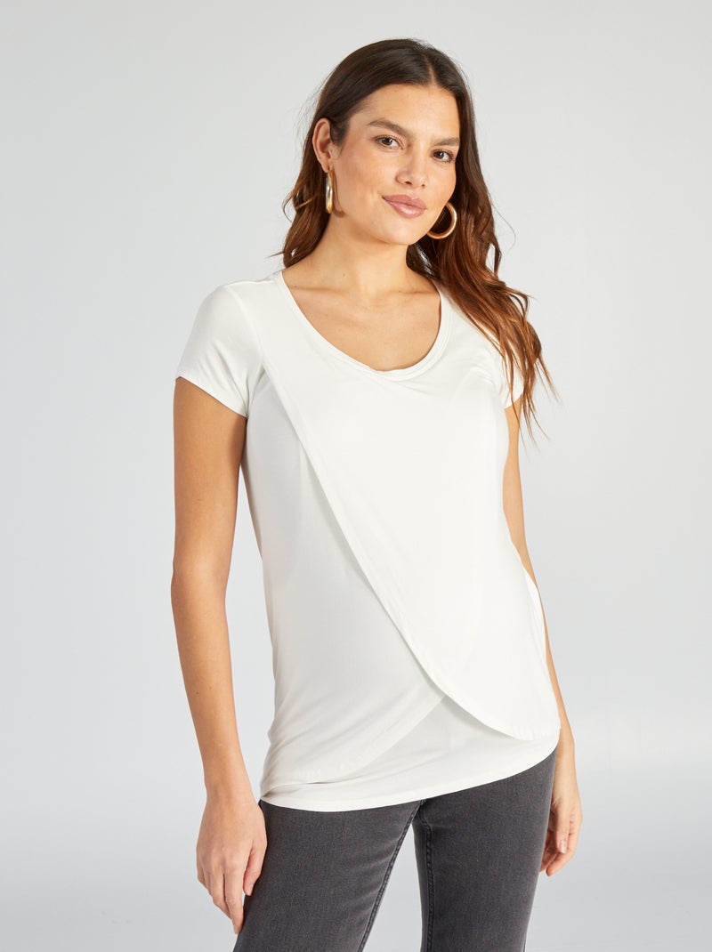 T-shirt d'allaitement - Blanc - Kiabi - 13.00�?�