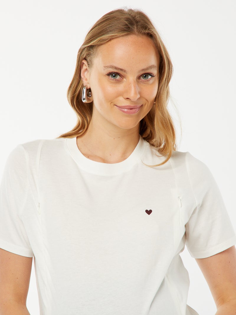 T-shirt d'allaitement blanc - Kiabi