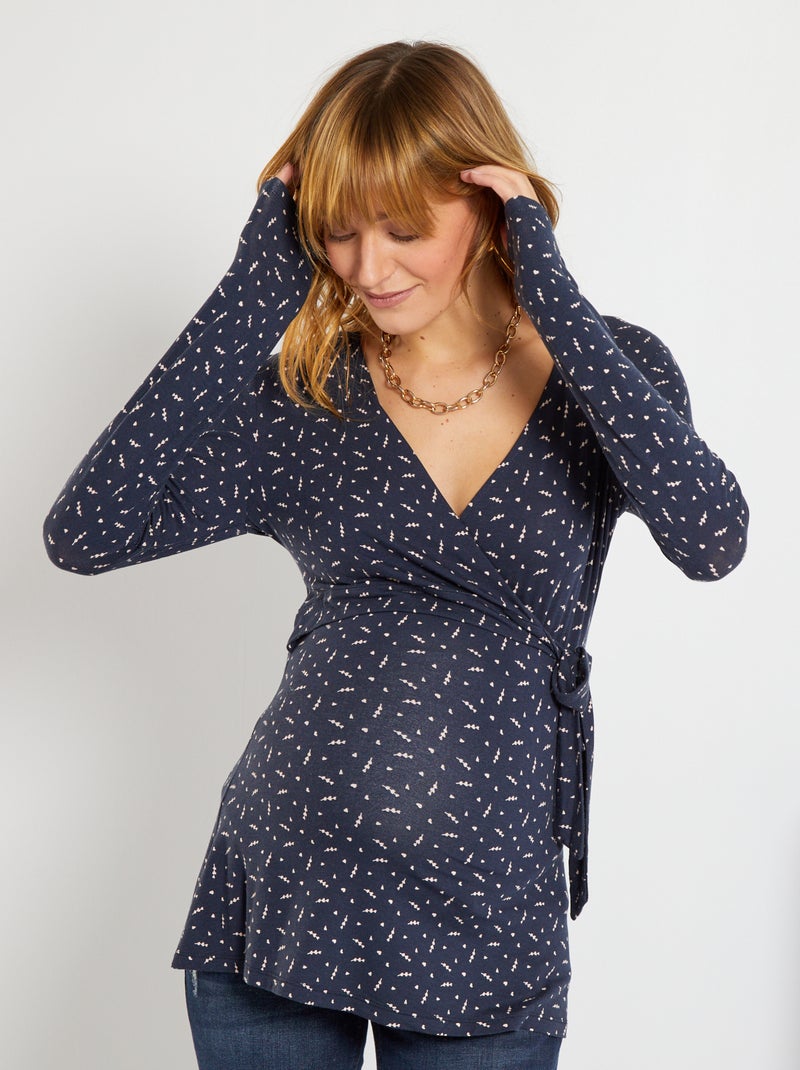T-shirt d'allaitement bleu marine - Kiabi