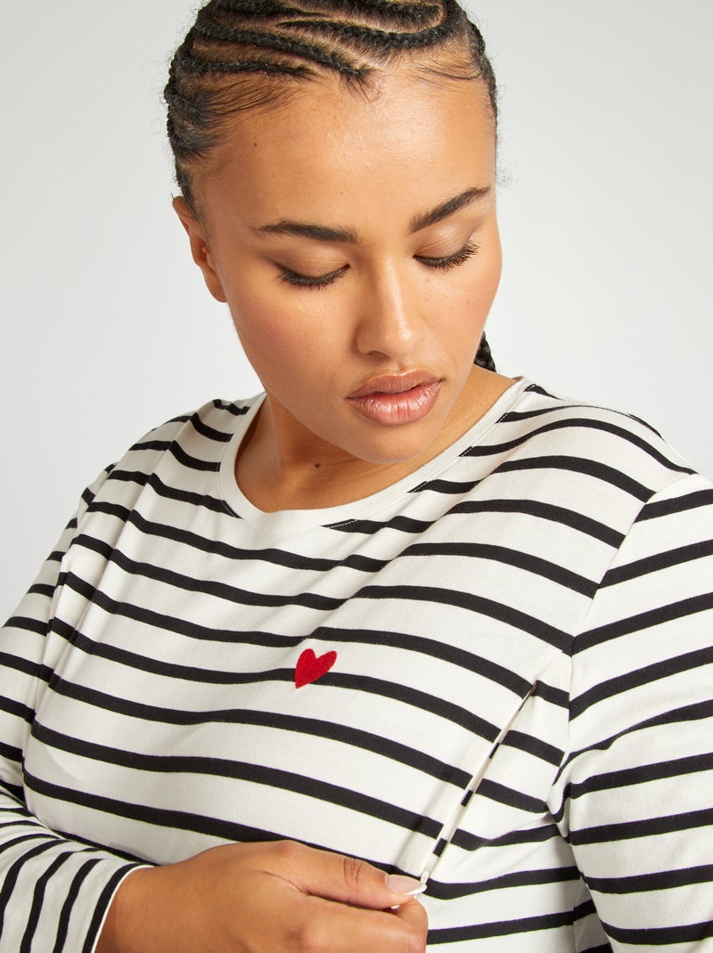 T-shirt d'allaitement en jersey Blanc - Kiabi