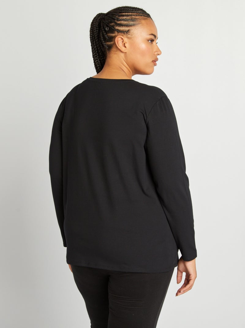 T-shirt d'allaitement en jersey noir - Kiabi