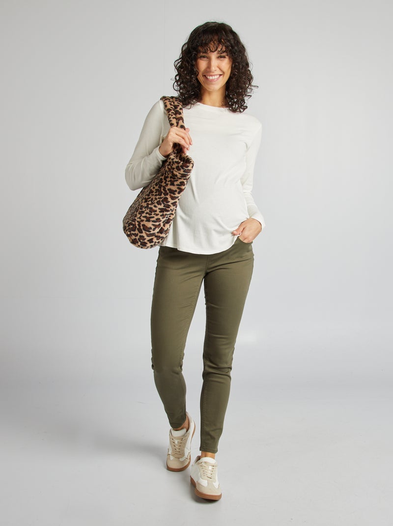 T-shirt d'allaitement manches longues blanc - Kiabi