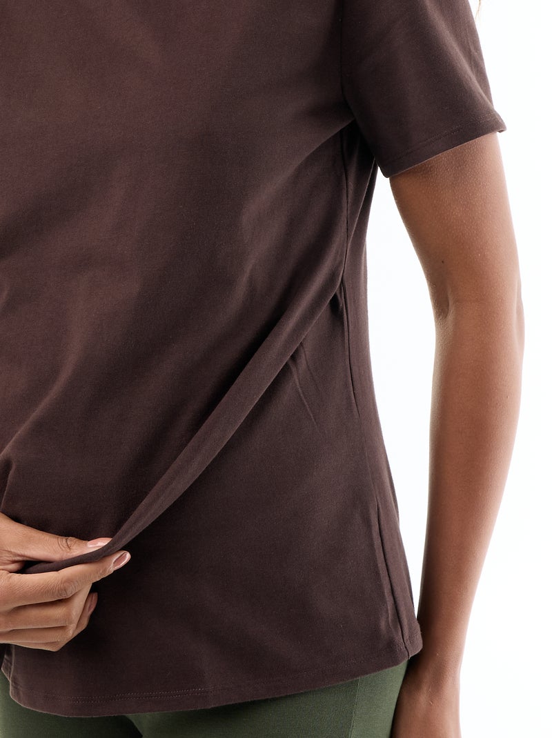 T-shirt d'allaitement Marron - Kiabi