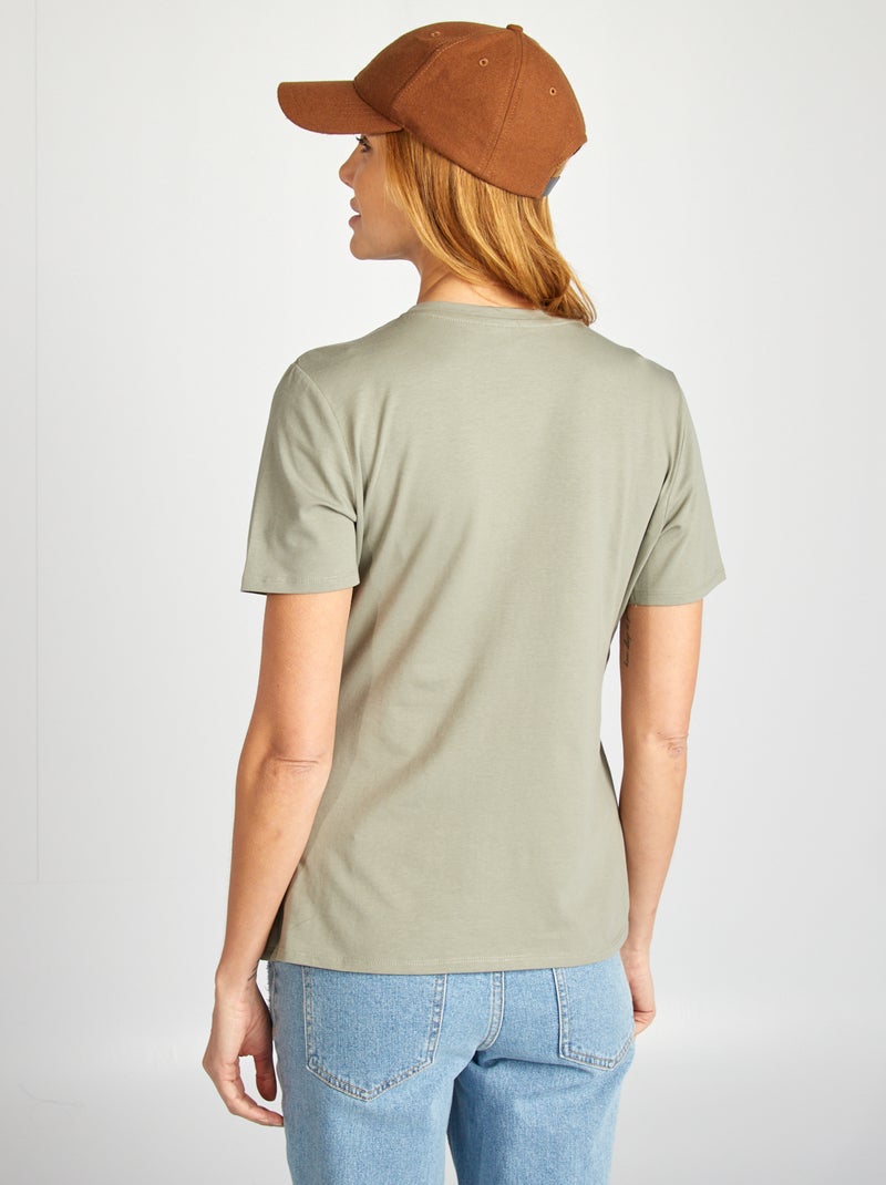 T-shirt d'allaitement ouverture portefeuille Vert sauge - Kiabi