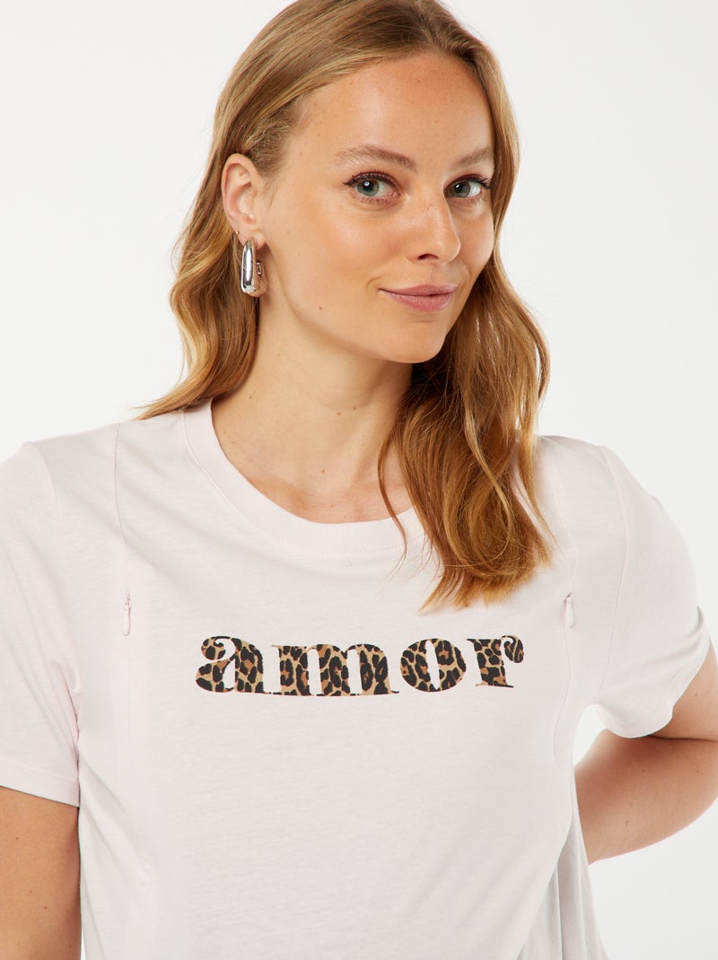 T-shirt d'allaitement Rose - Kiabi