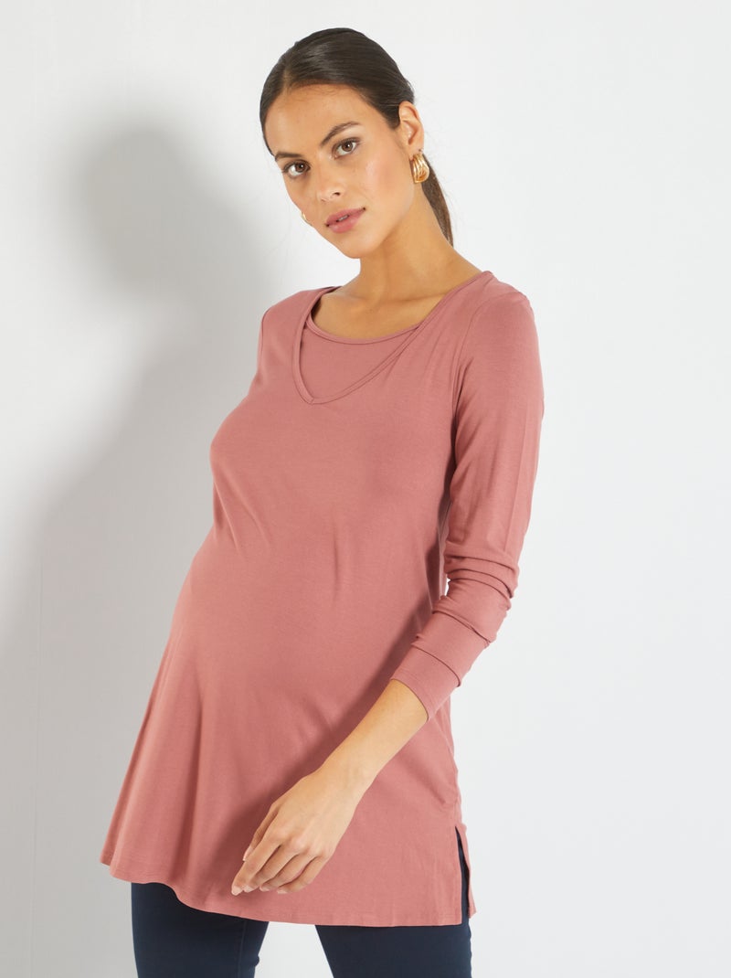 T-shirt d'allaitement Rose - Kiabi