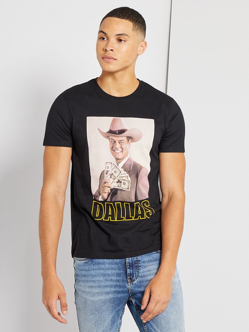 T-shirt 'Dallas' noir - Kiabi