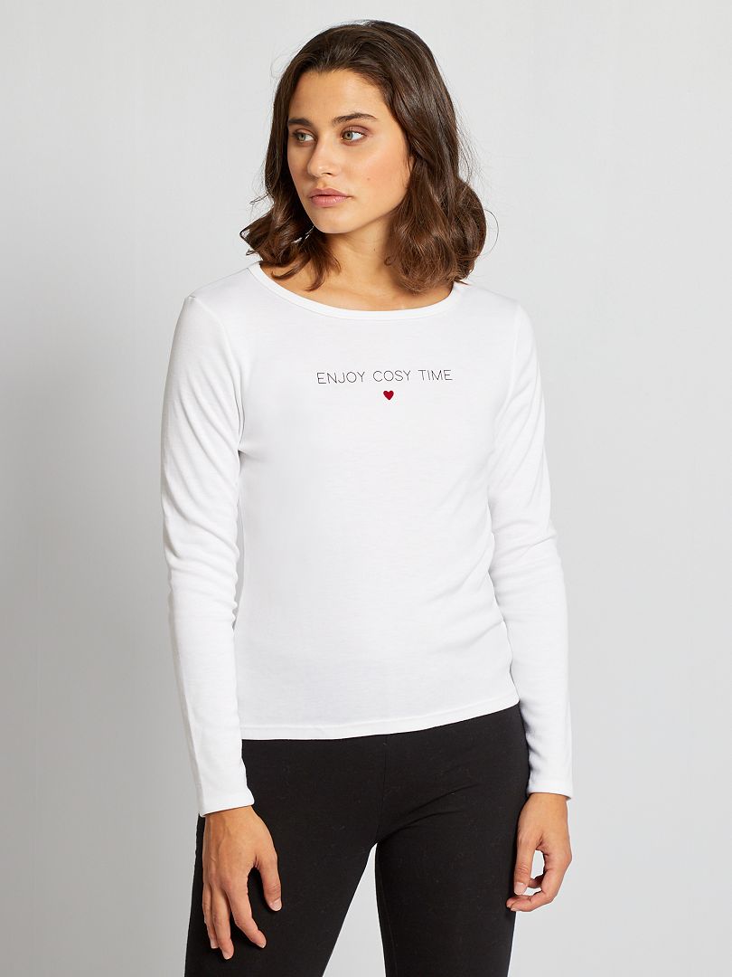T-shirt Thermolactyl 'Damart' - blanc - Kiabi - 14.00€