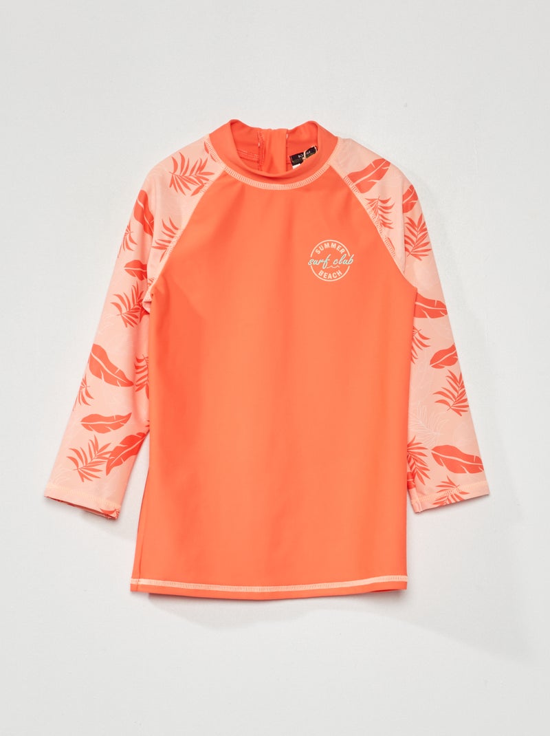T-shirt de bain à manches longues Rouge - Kiabi