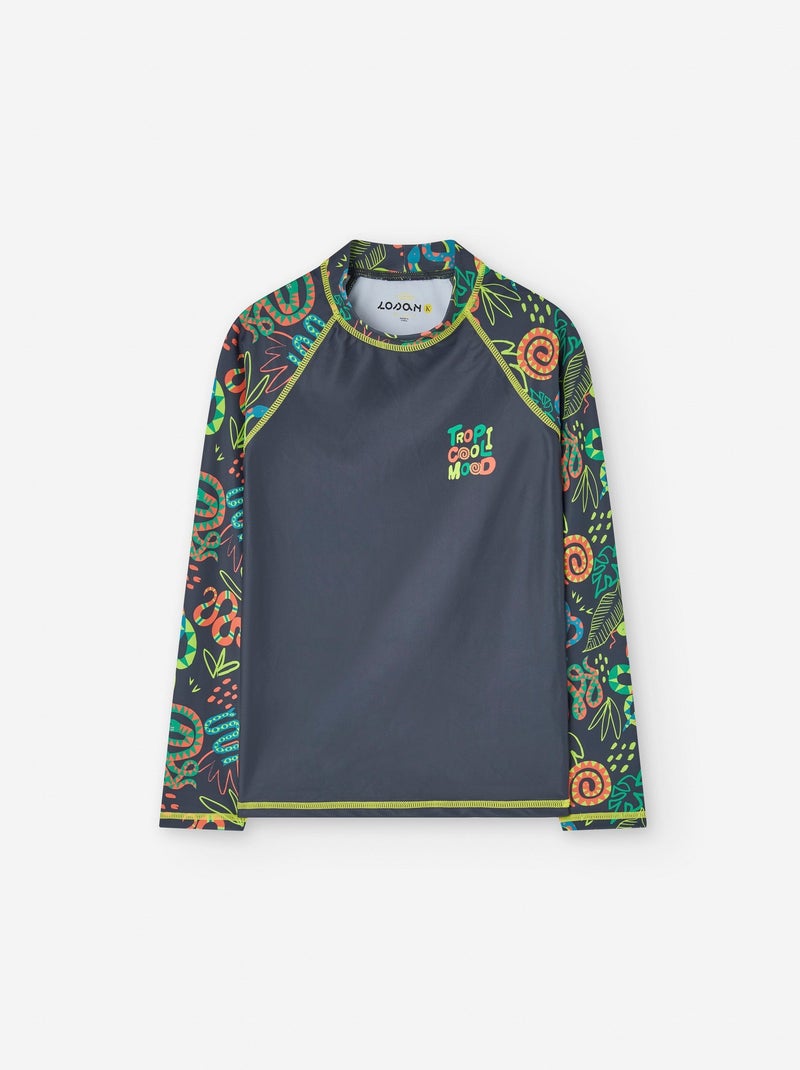 T-shirt de Bain avec Motif Bleu foncé - Kiabi